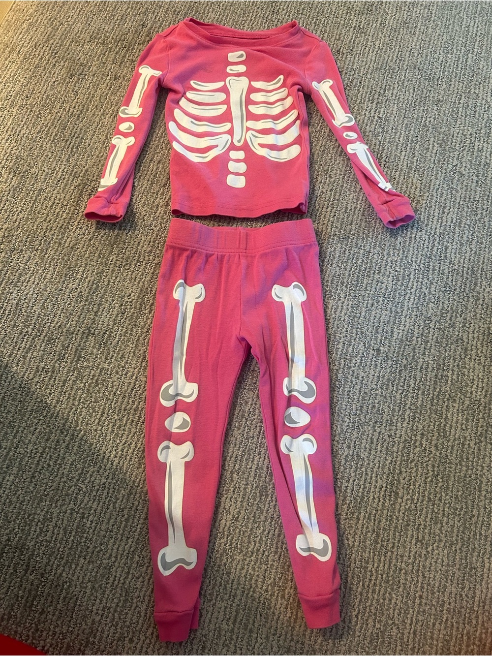 Glow in the dark skeleton pajama set